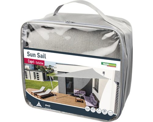 Verpakte Windhager Capri zonneschermen met 5x5x5 meter