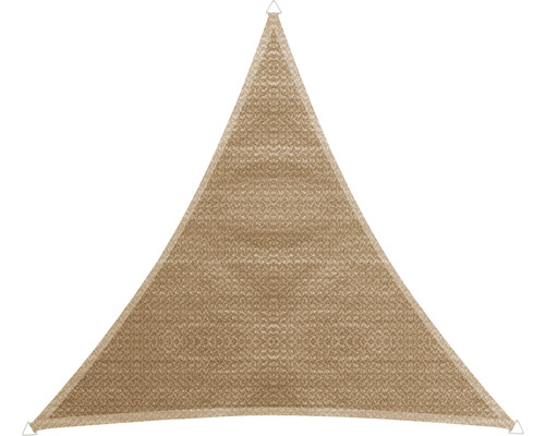 Driehoekig zonnescherm van doek met bevestigingsringen