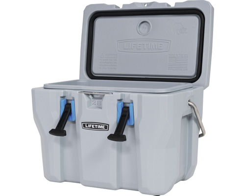 Geopende, grijze koelbox van Lifetime