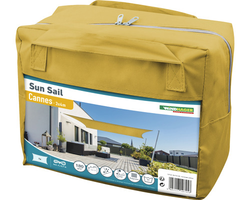 Verpakte rechthoekige Windhager zonwering Cannes 3x4 meter