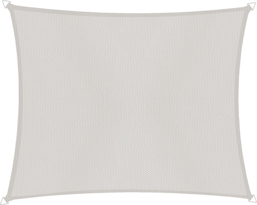 Vierkant zonnescherm van stof met metalen oogjes in de hoeken