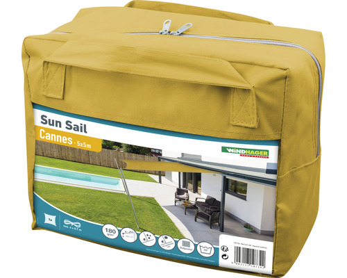 Verpakte Windhager Sun Sail Cannes 5 x 5 meter zonnescherm