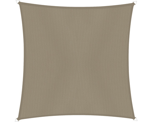 Vierkant schaduwdoek van stof met bevestigingsringen op de hoeken