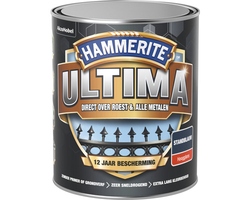 HAMMERITE Ultima hoogglans metaallak standblauw 750 ml Hammerite Ultima metaalbeschermingslak blik voor directe toepassing op roest en alle metalen