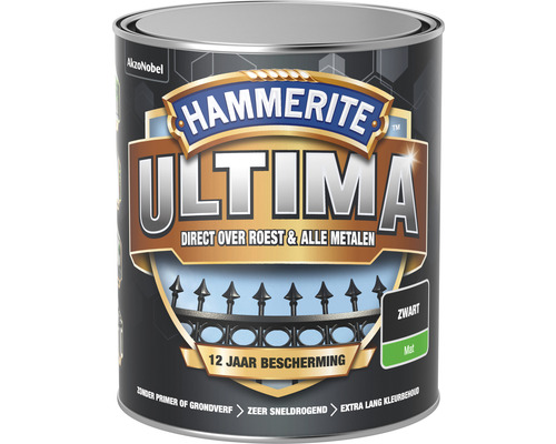 HAMMERITE Ultima mat metaallak zwart 750 ml