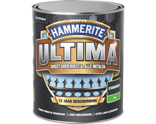 HAMMERITE Ultima mat metaallak standgroen 750 ml Hammerite Ultima metaallak, direct over roest aan te brengen