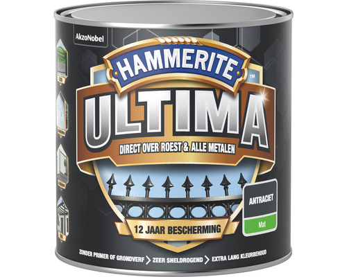 HAMMERITE Ultima mat metaallak antraciet 250 ml Hammerite Ultima metaallak, antraciet, blik