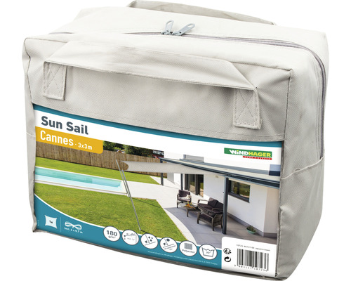 Verpakte Windhager zonnescherm Cannes 3x3 meter