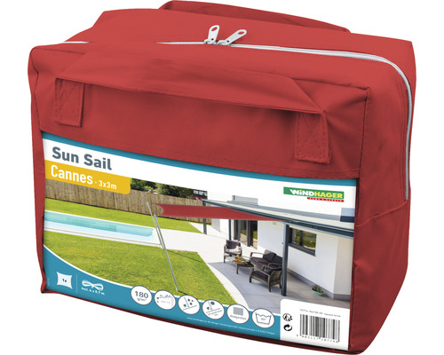 Verpakte Windhager zonnezeil Cannes 3x3 meter