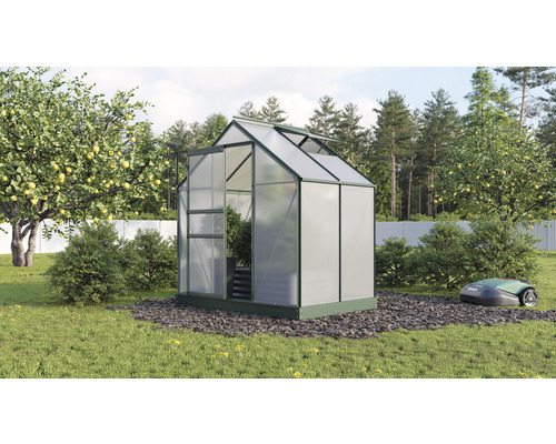 VITAVIA Tuinkas Planet 2500 polycarbonaat 6 mm smaragd incl. goot, 195x131x207 cm