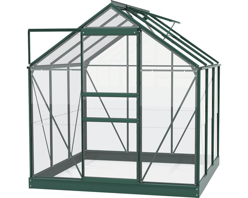 Kas met open deur en dakraam