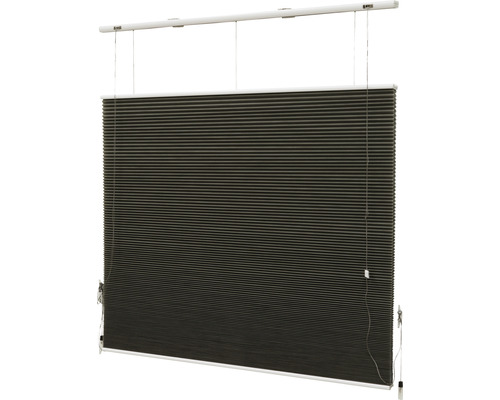 Donker plisségordijn met trekkoord voor raamdecoratie