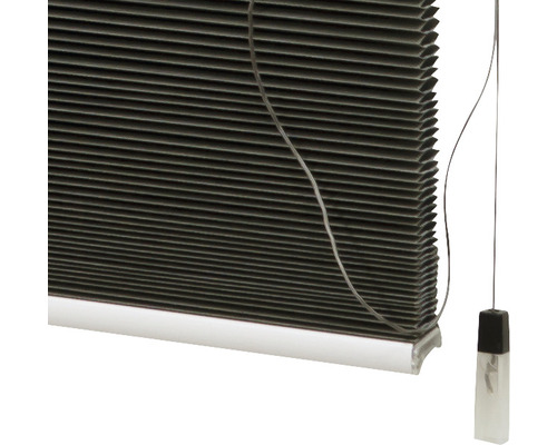 Gedetailleerde weergave van een plisségordijn met trekkoord