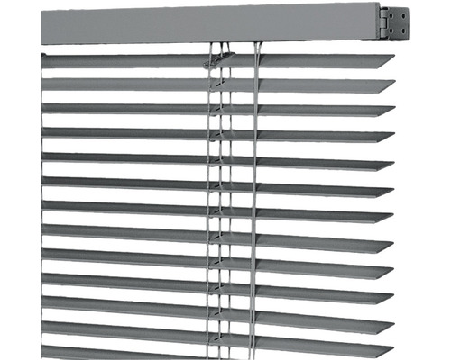 Grijze jaloezie voor raam