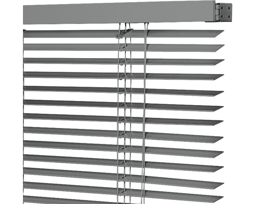 Grijze jaloezie voor raamdecoratie en zonwering