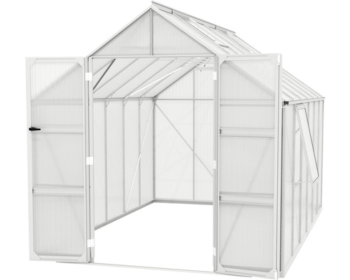 Tuinkas met open deuren voor de tuin