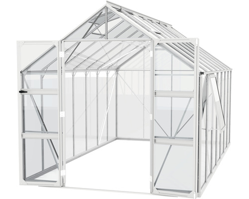 Kas met open deuren en raam