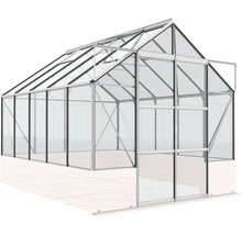 Kas met aluminium frame en glazen panelen