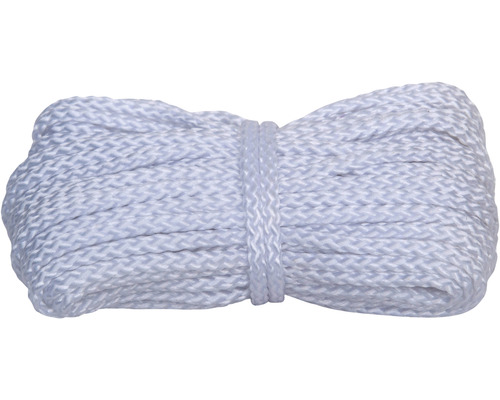 Witte nylon touw, gebundeld.