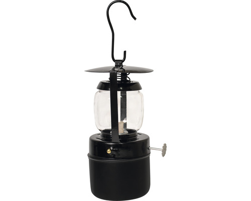 Zwarte petroleumlamp met haak om op te hangen