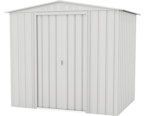 Metalen gereedschapsschuur met een deur