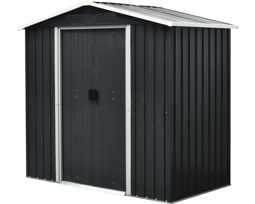 Metalen tuinhuis met dubbele deur voor de tuin