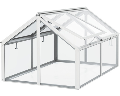 Tuinkas met aluminium frame en glazen panelen