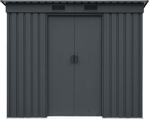 Metalen tuinhuis met dubbele deur en ventilatieroosters