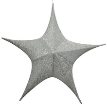 Glitterende zilverkleurige ster als kerstdecoratie