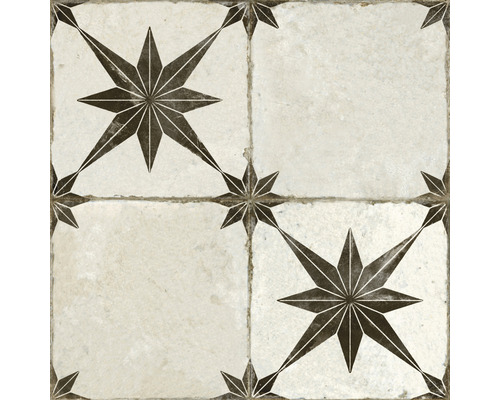 Wand- en Vloertegel Star zwart 45x45 cm