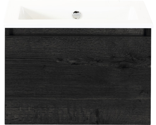 Badkamermeubel Frozen 60 cm keramische wastafel zonder kraangat black oak