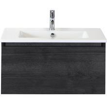 SANOX Badkamermeubelset Frozen met wastafel met één kraangat 81 cm black oak