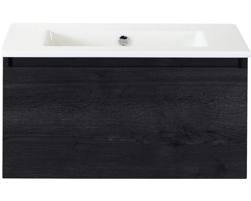 SANOX Badkamermeubelset Frozen met wastafel 81 cm black oak
