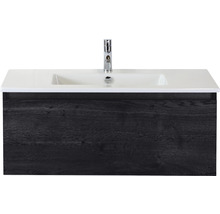 SANOX Badkamermeubelset Frozen met wastafel met één kraangat 101 cm black oak