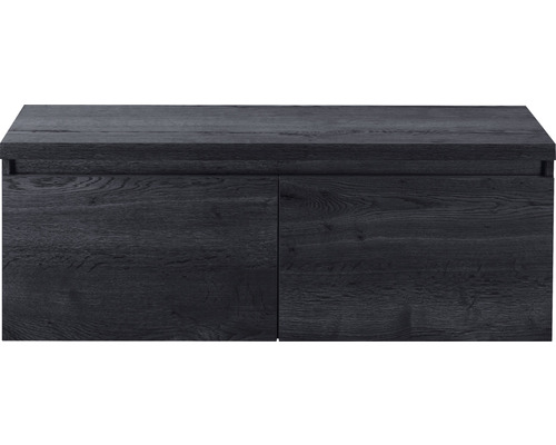 SANOX Badkamermeubelset Frozen met wastafelblad 43,6x120x45 cm black oak Wastafelonderkast met twee deuren in houtlook