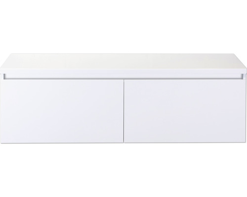 SANOX Badkamermeubelset Frozen met wastafelblad 43,6x140x45 cm wit hoogglans Hangende wastafelonderkast met twee deuren
