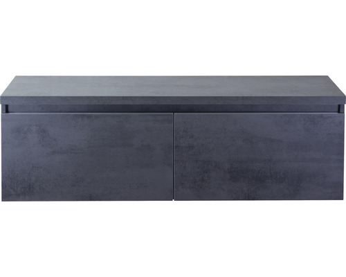 SANOX Badkamermeubelset Frozen met wastafelblad 43,6x140x45 cm beton antraciet Wastafelonderkast met twee deuren voor de badkamer