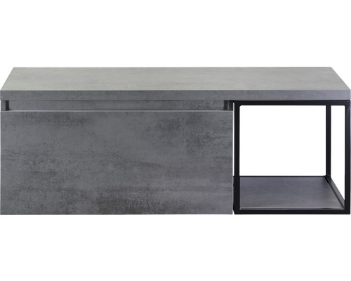 SANOX Badkamermeubelset Frozen met wastafelblad 43,6x120x45 cm beton antraciet Wastafelonderkast met lade en open rek