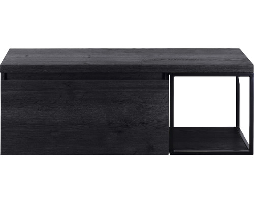 SANOX Badkamermeubelset Frozen met wastafelblad 43,6x120x45 cm black oak Zwevende wastafelonderkast met lade en opbergplank