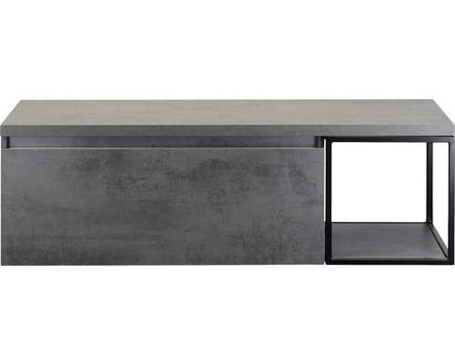 SANOX Badkamermeubelset Frozen met wastafelblad 43,6x140x45 cm beton antraciet Wastafelonderkast met open rek