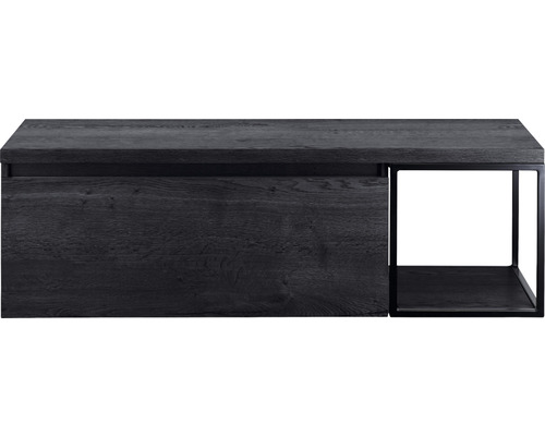 SANOX Badkamermeubelset Frozen met wastafelblad 43,6x140x45 cm black oak Wastafelonderkast met lade en opbergvak