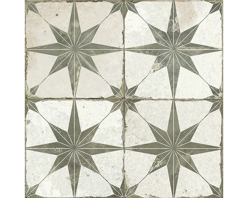 Wand- en Vloertegel Star groen 45x45 cm