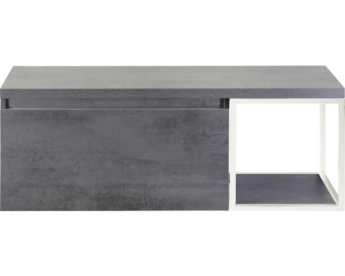 SANOX Badkamermeubelset Frozen met wastafelblad 43,6x120x45 cm beton antraciet Grijze wastafelonderkast met wit metalen frame