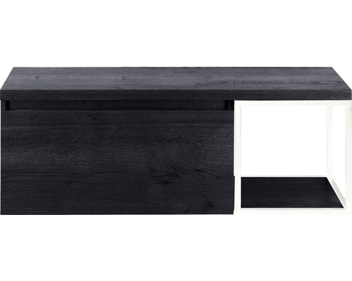 SANOX Badkamermeubelset Frozen met wastafelblad 43,6x120x45 cm black oak Onderkast met lade en open plank