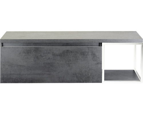 SANOX Badkamermeubelset Frozen met wastafelblad 43,6x140x45 cm beton antraciet Wastafelonderkast met lade en open vak