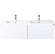 SANOX Badkamermeubelset Frozen met dubbele wastafel met twee kraangaten 141 cm wit