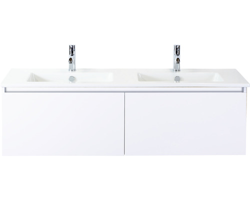 SANOX Badkamermeubelset Frozen met dubbele wastafel met twee kraangaten 141 cm wit SANOX Badkamermeubelset Frozen met dubbele wastafel met twee kraangaten 141 cm wit