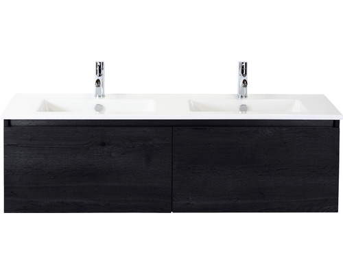 SANOX Badkamermeubelset Frozen met wastafel 141 cm black oak