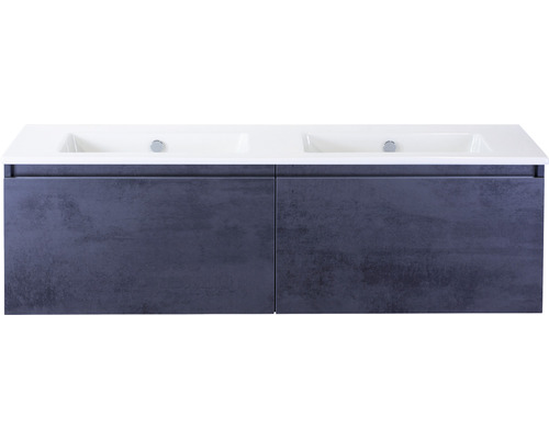 Badkamermeubel Frozen 140 cm keramische wastafel zonder kraangat beton antraciet