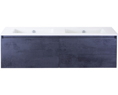 SANOX Badkamermeubelset Frozen met dubbele wastafel 141 cm beton antraciet SANOX Badkamermeubelset Frozen met dubbele wastafel 141 cm beton antraciet